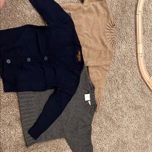 Blue Knit Sweater Versatile Casual Top